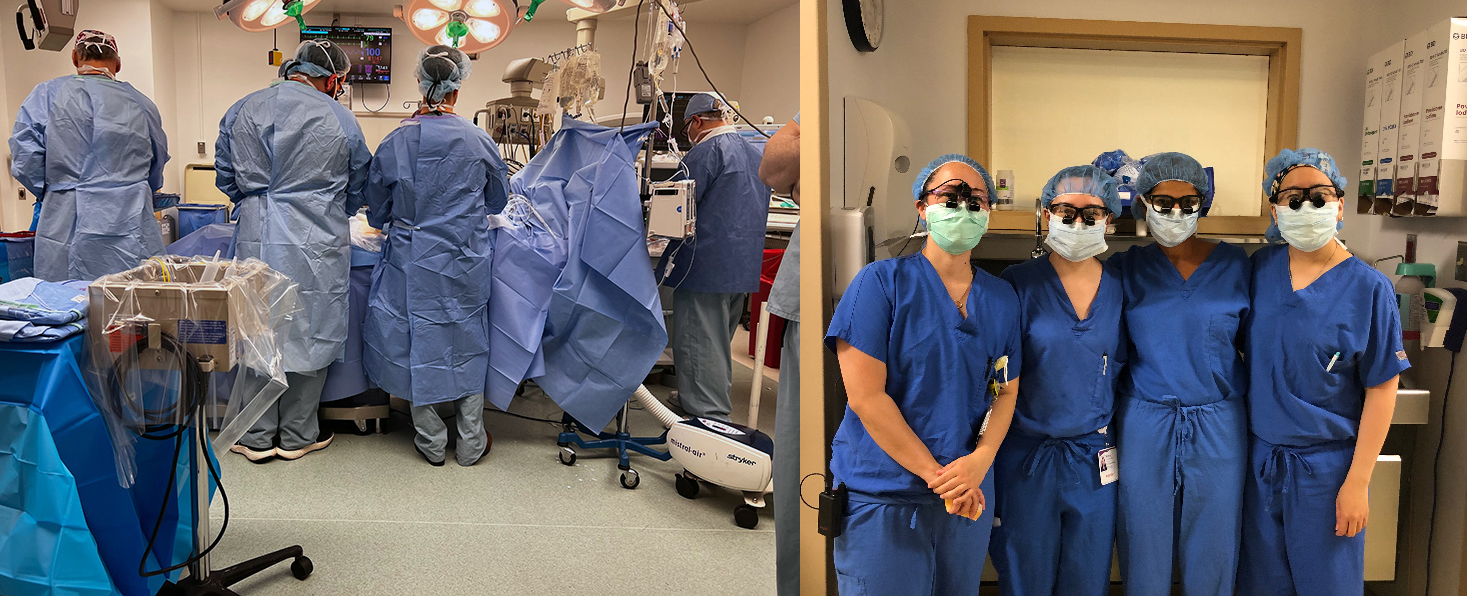Residents in scrubs