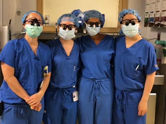 Residents in scrubs